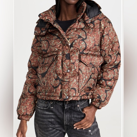 NWT The North Face Retro 71 Sierra Black/Brown Printed Short Down Jacket - M - Picture 4 of 10